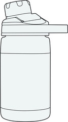 Professional Drink Bottle Vector / Line Drawing. Icon, Logo, Design, Element