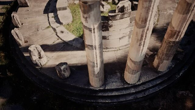 The tholos of the sanctuary of Athena Pronaia at Delphi in Greece