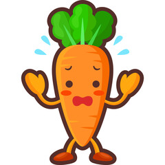 にんじんキャラクター焦る