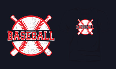 Baseball grunge vector t-shirt design.