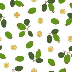 Feijoa. Fresh and healthy food. Patterns