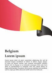 Flag of Belgium, Kingdom of Belgium. Template for award design, an official document with the flag of Belgium. Bright, colorful vector illustration.