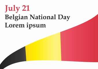 Fototapeta premium Belgian National Day, July 21, Flag of Belgium, Kingdom of Belgium. Template for award design, an official document with the flag of Belgium. Bright, colorful vector illustration