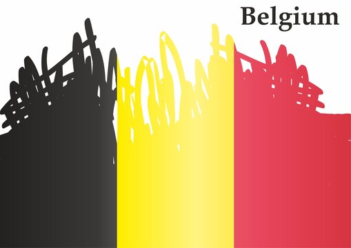 Flag of Belgium, Kingdom of Belgium. Bright, colorful vector illustration.