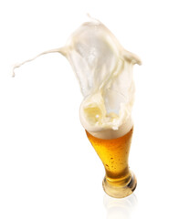 Golden beer splash