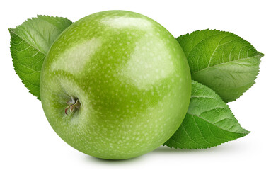 Fresh organic apple with leaves