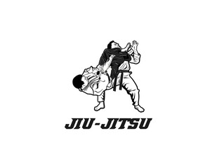 martial arts jiu jitsu logo design illustration.