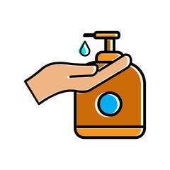 Hand washing flat icon, Hand icon and hand sanitizer. Design template vector