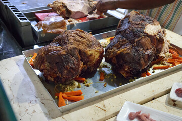Fried pork on protvin