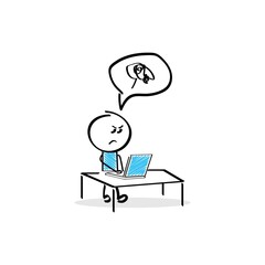 StickMan Figure Mood Home Office