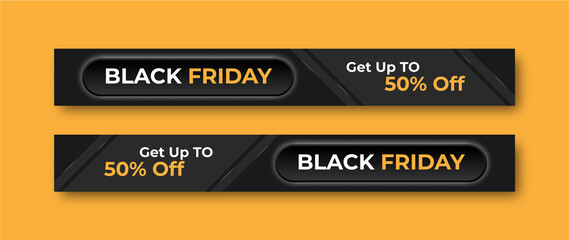Collection of Black Friday sales web banner template