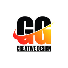 Letter GG simple logo design vector