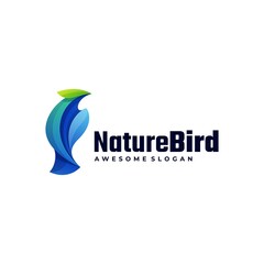 Vector Logo Illustration Nature Bird Gradient Colorful Style.