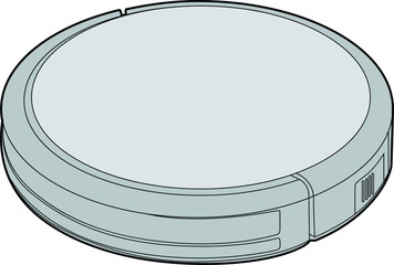 Professional Robot Vacuum Vector / Line Drawing. Icon, Logo, Design, Element