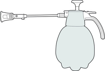 Professional Spray Gun Vector / Line Drawing. Icon, Logo, Design, Element