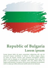 Flag of Bulgaria, Republic of Bulgaria. Template for award design, an official document with the flag of Bulgaria. Bright, colorful vector illustration.