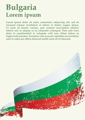 Flag of Bulgaria, Republic of Bulgaria. Template for award design, an official document with the flag of Bulgaria. Bright, colorful vector illustration.