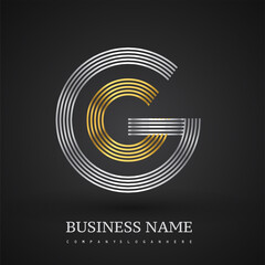 Letter GC logo design circle G shape. Elegant silver and gold colored, symbol for your business name or company identity.