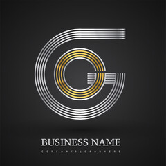 Letter OG logo design circle G shape. Elegant silver and gold colored, symbol for your business name or company identity.