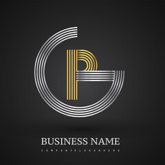 Letter PG logo design circle G shape. Elegant silver and gold colored, symbol for your business name or company identity.