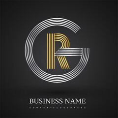 Letter RG logo design circle G shape. Elegant silver and gold colored, symbol for your business name or company identity.