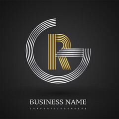 Fototapeta premium Letter RG logo design circle G shape. Elegant silver and gold colored, symbol for your business name or company identity.