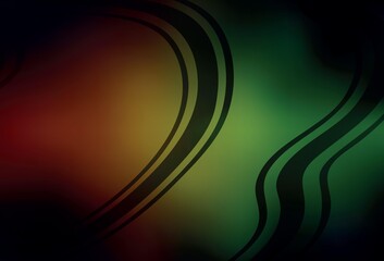 Dark Green, Red vector glossy abstract backdrop.
