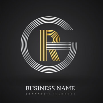 Letter RG logo design circle G shape. Elegant silver and gold colored, symbol for your business name or company identity.