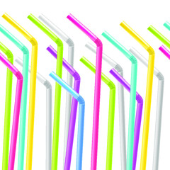 Colorful drinking straws. Straws for beverage. Vector illustration isolated on white background