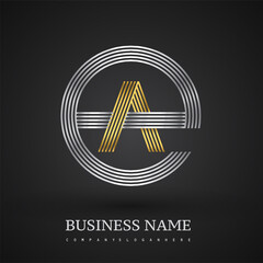Letter EA logo design circle G shape. Elegant silver and gold colored, symbol for your business name or company identity.