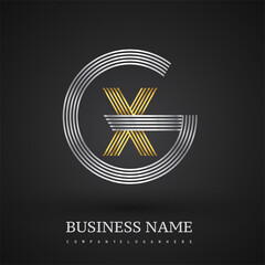 Letter GX logo design circle G shape. Elegant silver and gold colored, symbol for your business name or company identity.