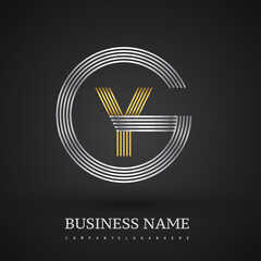 Letter GY logo design circle G shape. Elegant silver and gold colored, symbol for your business name or company identity.