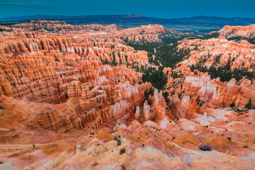 Bryce Amphitheater at Sunset From Inspiration Point, Bryce Canyon National Park, Utah, USA