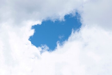 Blue sky and white clouds  hole, magic sky, magic clouds