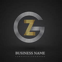 Letter ZG logo design circle G shape. Elegant silver and gold colored, symbol for your business name or company identity.