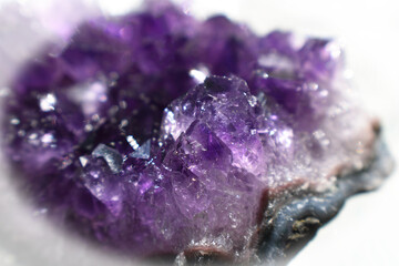 Beautiful Amethyst Gemstone Rock Close Up High Quality 