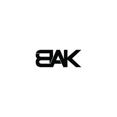 bak letter original monogram logo design