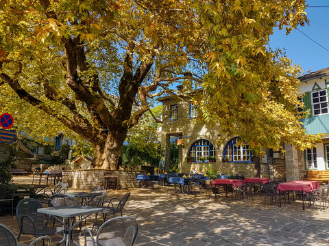 tseplovo traditional village in Ioannina perfecture greece autumn season