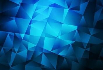 Dark BLUE vector polygon abstract backdrop.