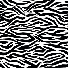 Abstract black seamless zebra, tiger pattern
