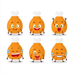 Cartoon character of chicken thighs with smile expression