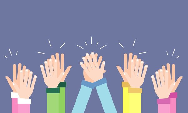 People hands clapping. Cheering hands, ovation and business success vector concept. Illustration of applause hand, clapping ovation
