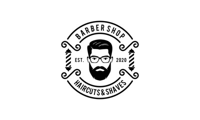 Barber Shop Haircuts & Shaves Logo
