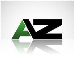 AZ company linked letter logo icon green and black
