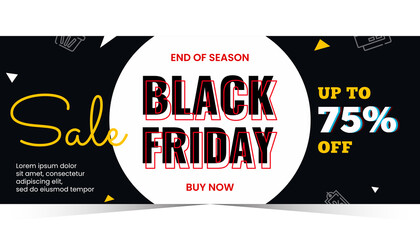 Obraz premium Black friday banner design concept