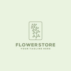 Creative flower shop logo design template