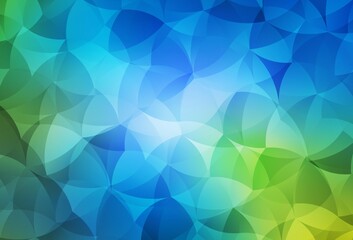 Light Blue, Green vector backdrop with memphis shapes.