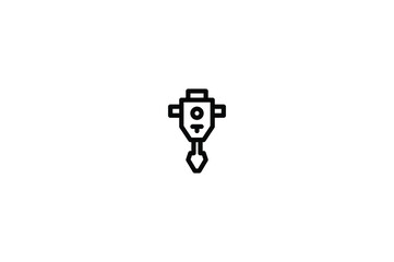 Construction Outline Icon - Jack Hammer