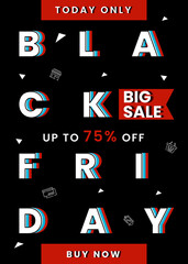 Black friday flyer template in flat design