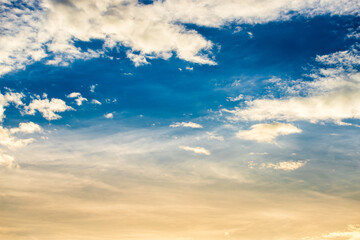 colorful dramatic sky with cloud at sunset